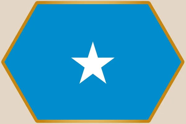 Hosszúkás hatszög a Szomália zászlaja — Stock Vector
