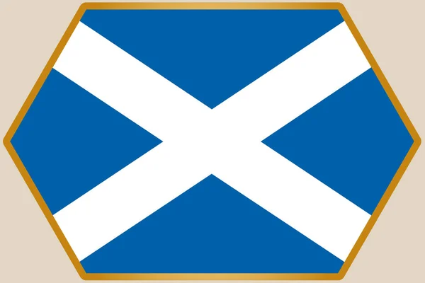 与苏格兰国旗一起加长六角形 — 图库矢量图片