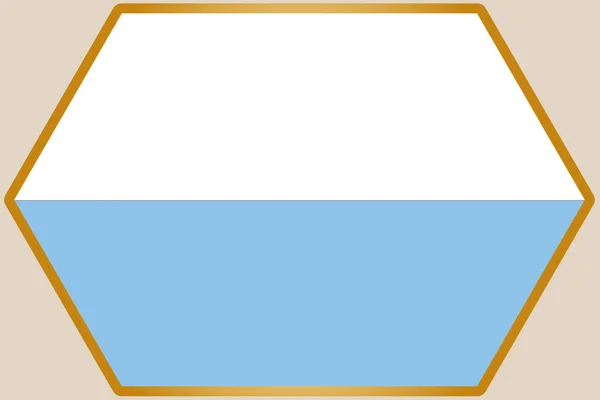 산마리노의 국기가 있는 길쭉한 육각형 — 스톡 벡터