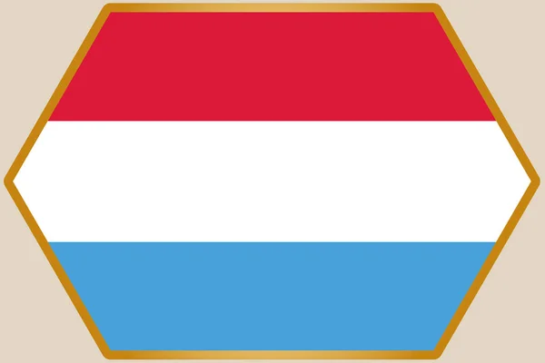 Hexágono Alongado com Bandeira do Luxemburgo —  Vetores de Stock