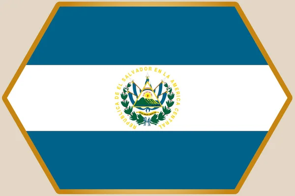 Hexágono Alongado com Bandeira de ElSalvador —  Vetores de Stock