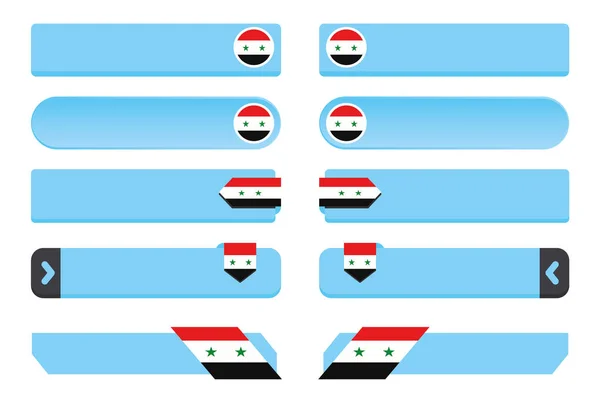 Button Set with the Country Flag of  Syria — Stock Vector