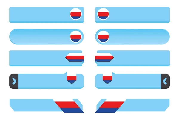 Sırbistan Ülke Bayrağı ile Düğme Seti — Stok Vektör