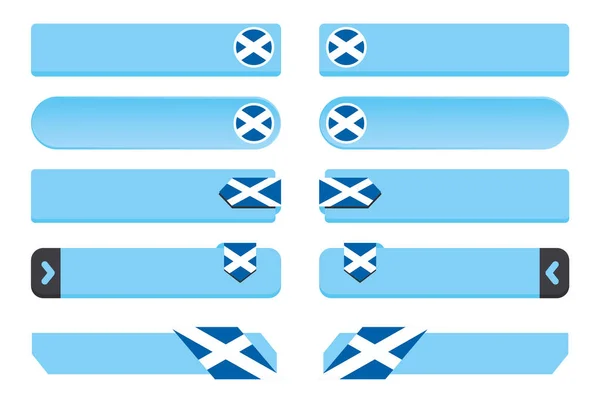 Juego de botones con la bandera del país de Escocia — Archivo Imágenes Vectoriales