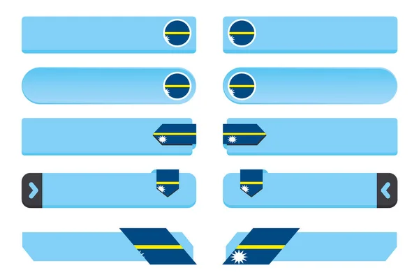 Schaltfläche mit der Landesflagge von Nauru — Stockvektor