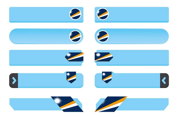 Набор кнопок с флагом Маршалловых островов — стоковый вектор
