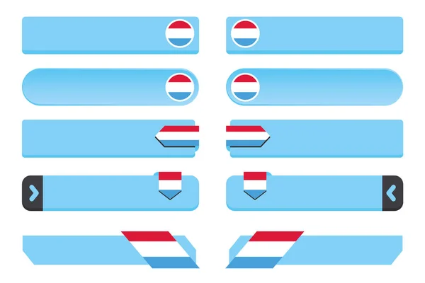 Набор кнопок с флагом Люксембурга — стоковый вектор