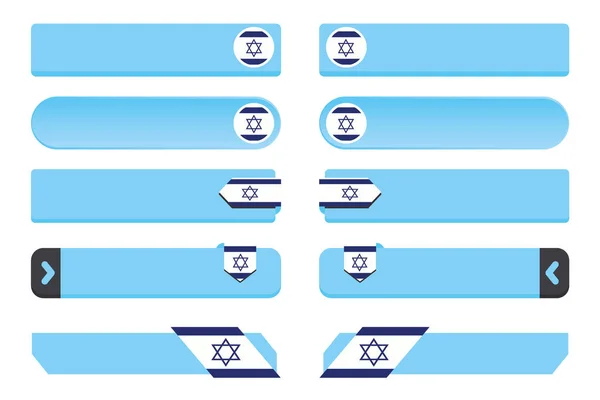 イスラエルの国旗を持つボタンセット — ストックベクタ