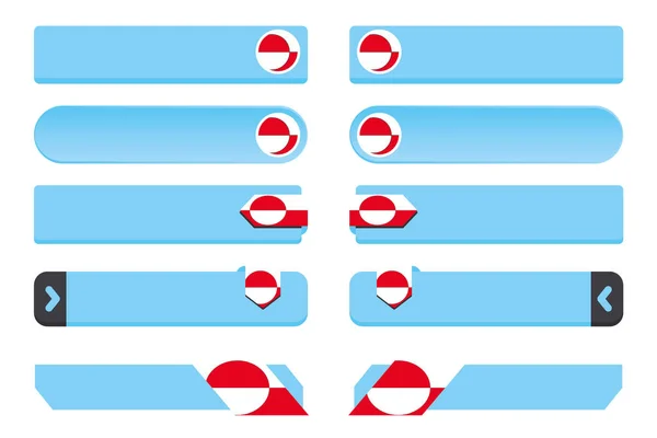 Zestaw przycisków z flagą kraju Grenlandii — Wektor stockowy