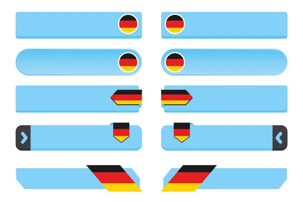 독일의 국가 국기로 설정 버튼 — 스톡 벡터