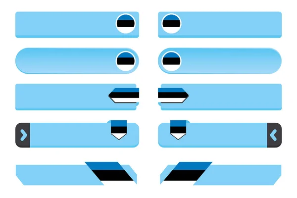 Juego de botones con la bandera del país de Estonia — Archivo Imágenes Vectoriales