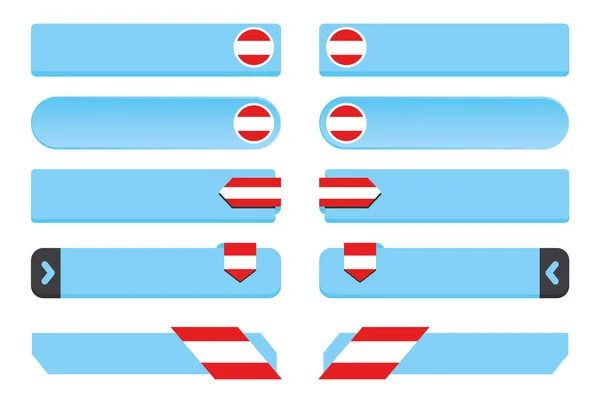 Avusturya Ülke Bayrağı ile Düğme Seti — Stok Vektör
