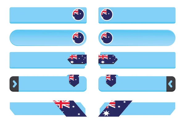 Набор кнопок с флагом Австралии — стоковый вектор