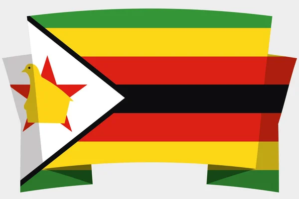 3D banner met de vlag van Zimbabwe — Stockvector