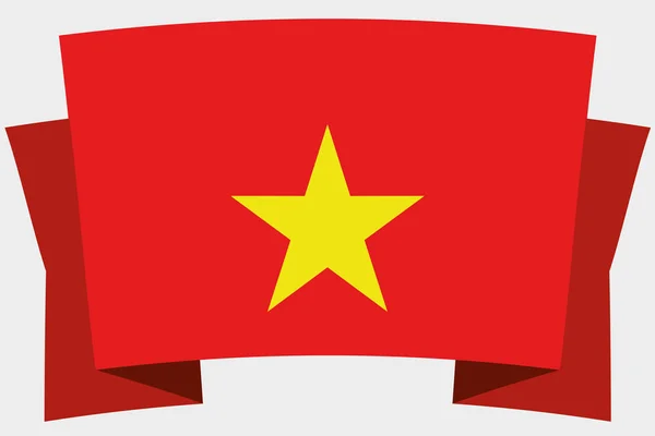 Bandeira 3D com a bandeira do país do Vietnã — Vetor de Stock