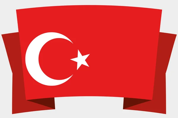 Bandiera 3D con la bandiera nazionale della Turchia — Vettoriale Stock