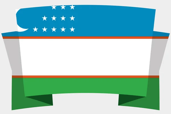 Özbekistan Ülke Bayrağı ile 3d Banner — Stok Vektör