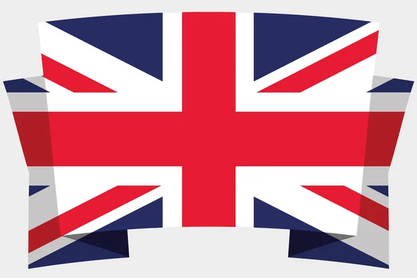 Bandiera 3D con la bandiera nazionale del Regno Unito — Vettoriale Stock