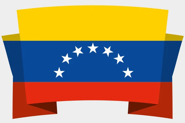 ベネズエラの国旗を掲げた3Dバナー — ストックベクタ