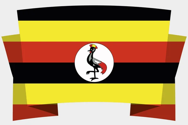 3D banner met het land vlag van Oeganda — Stockvector