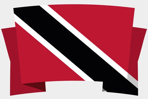 Bandeira 3D com a bandeira do país de Trinidad e Tobago —  Vetores de Stock