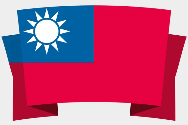 Tayvan Ülke Bayrağı ile 3d Banner — Stok Vektör