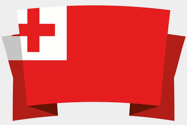 Bannière 3D avec le drapeau du pays des Tonga — Image vectorielle