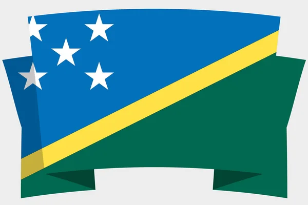 ソロモン諸島の国旗を掲げた3Dバナー — ストックベクタ