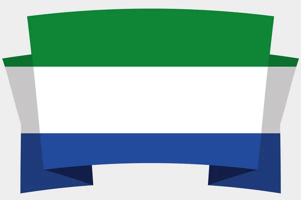 シエラレオネの国旗を持つ3dバナー — ストックベクタ