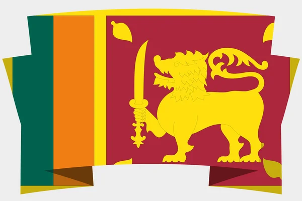 Bandeira 3D com a bandeira do país de SriLanka —  Vetores de Stock