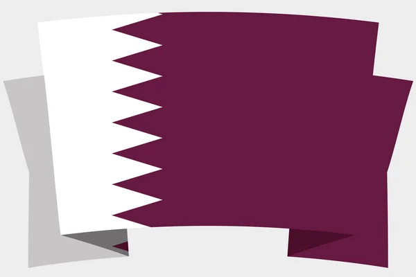 Bannière 3D avec le drapeau du Qatar — Image vectorielle