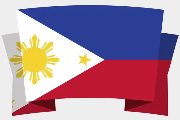 フィリピンの国旗を持つ3Dバナー — ストックベクタ