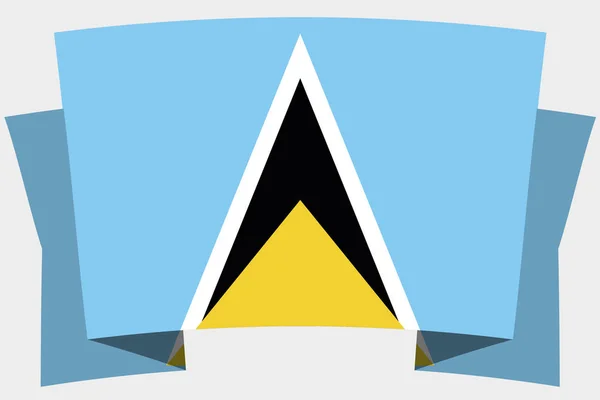 3D banner met de vlag van het land van Saintlucia — Stockvector