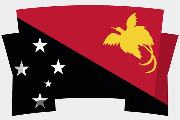 3D banner met het land vlag van Papoea-Nieuw-Guinea — Stockvector