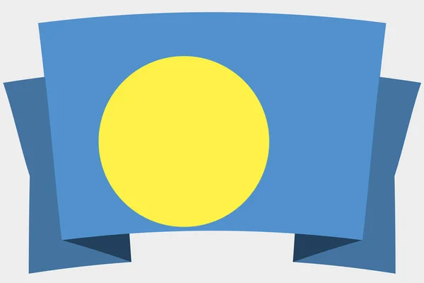 3D banner met de vlag van het land van Palau — Stockvector