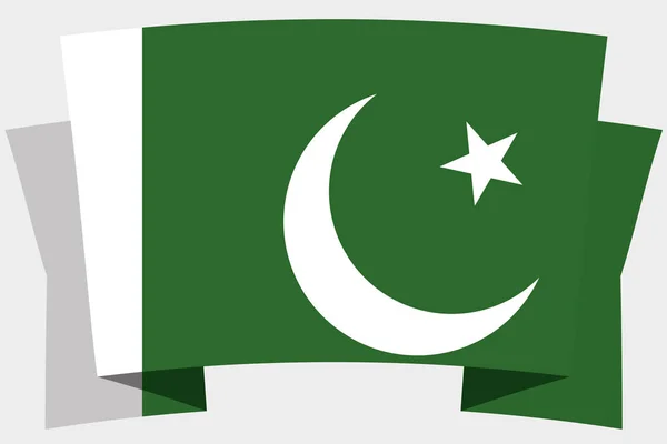 Bandeira 3D com a bandeira do país do Paquistão —  Vetores de Stock