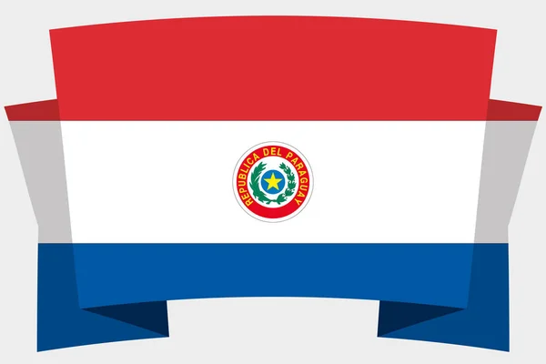 파라과이의 국가 국기와 3D 배너 — 스톡 벡터