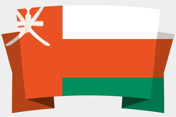 3D-Banner mit der Landesfahne von oman — Stockvektor