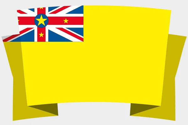 3D-банер з прапором країни Ніуе — стоковий вектор