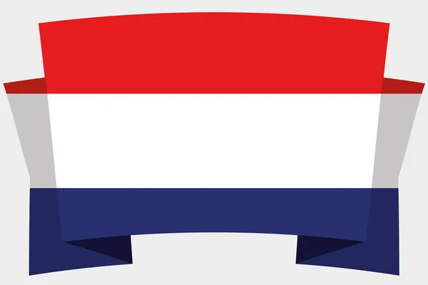 Bandiera 3D con la bandiera nazionale dei Paesi Bassi — Vettoriale Stock