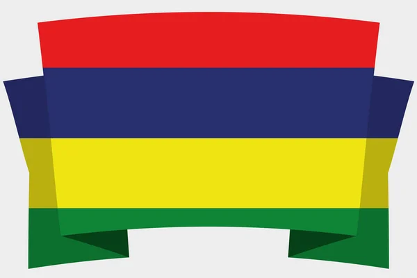 Bandera 3D con la bandera del país de Mauricio — Archivo Imágenes Vectoriales