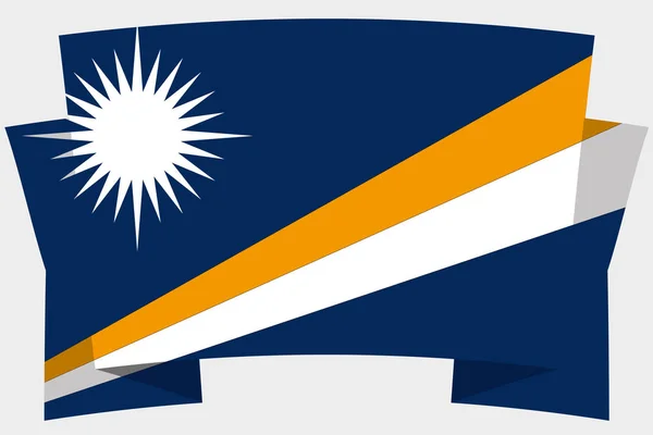 3D banner met het land vlag van Marshall Islands — Stockvector