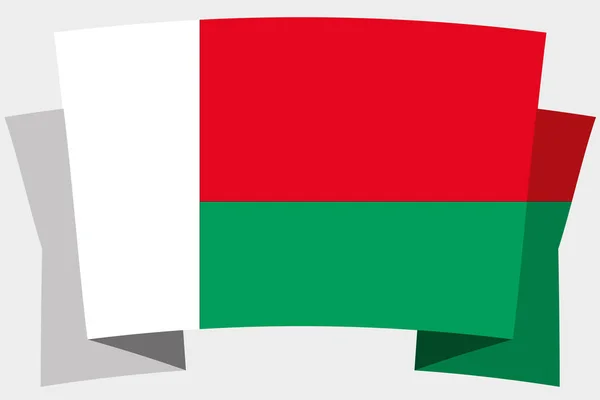 Bandera 3D con la Bandera de Madagascar — Archivo Imágenes Vectoriales