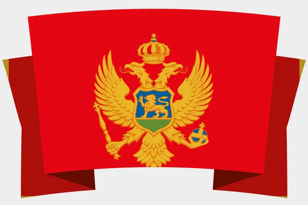 Bandera 3D con la Bandera de Montenegro — Archivo Imágenes Vectoriales