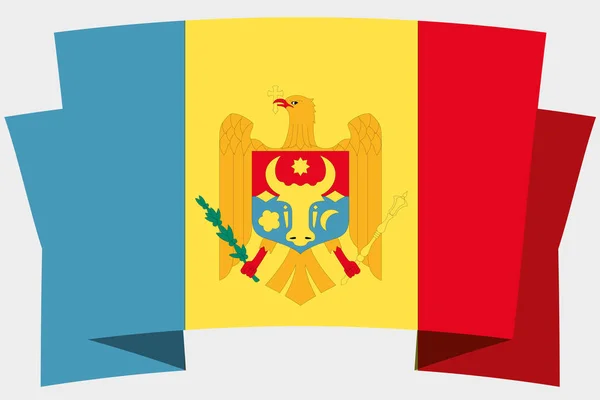 3D banner met het land vlag van Moldavië — Stockvector