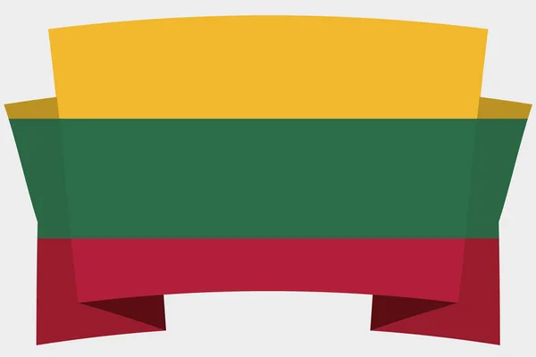 Litvanya Ülke Bayrağı ile 3d Banner — Stok Vektör