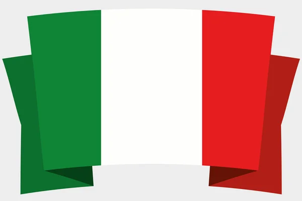 3D-Banner mit der Landesflagge Italiens — Stockvektor