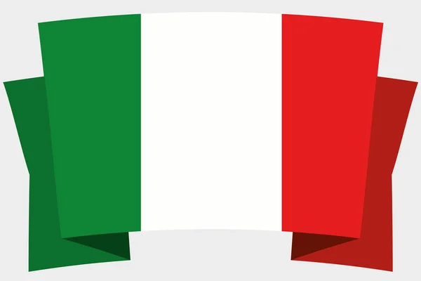 Bandiera 3D con la Bandiera Nazionale d'Italia — Vettoriale Stock