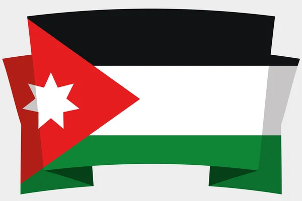 3D-banner med land flagga Jordanien — Stock vektor