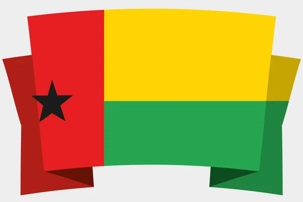 Bannière 3D avec le drapeau du pays de Guinée Bissau — Image vectorielle